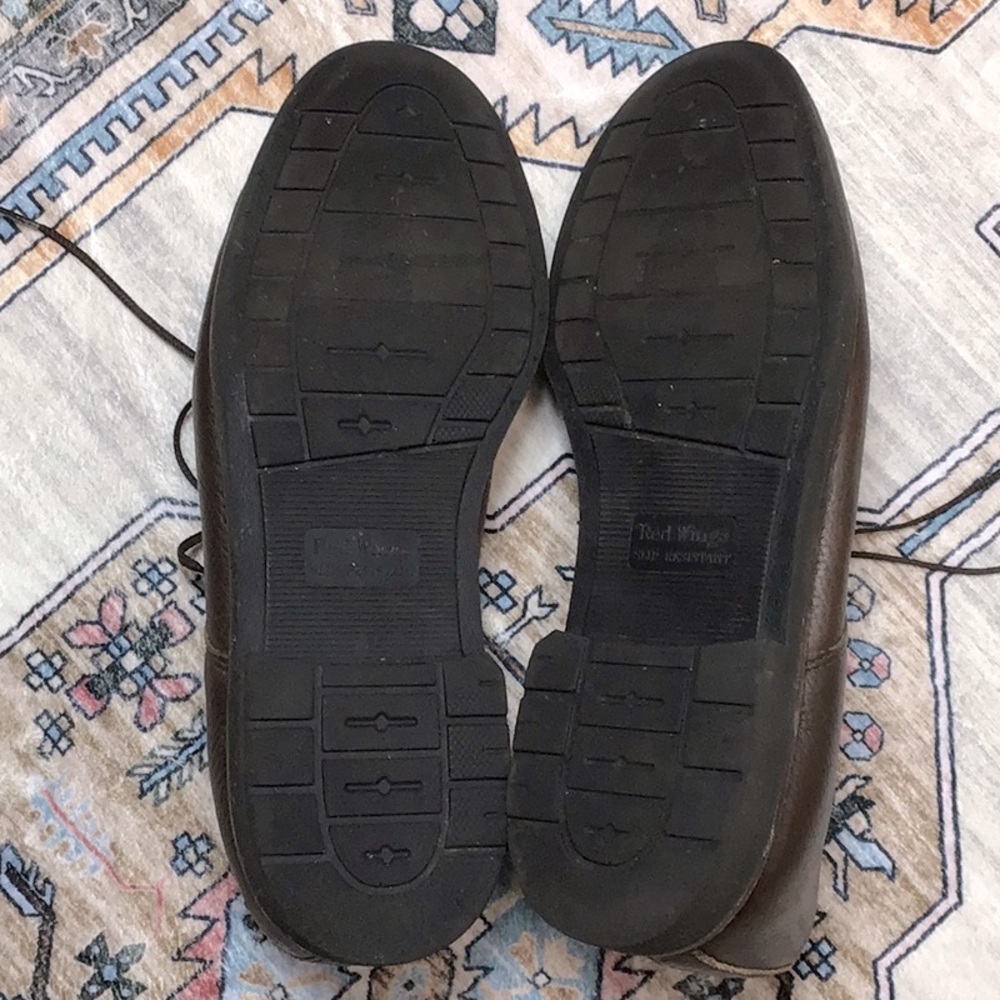 🇺🇸Red Wing Shoes Brown Leather Pebble Finish Lace Up Slip Resistant Sz.12 - Picture 8 of 13